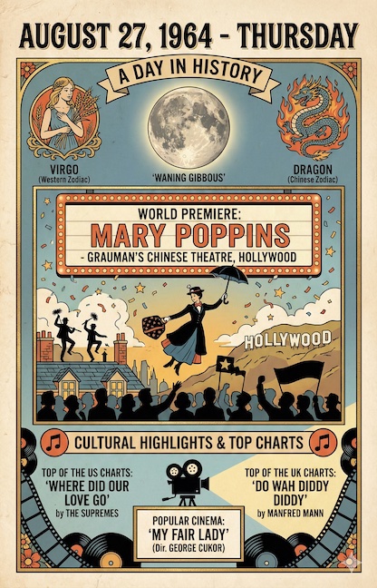 Personalized poster example - August 27, 1964